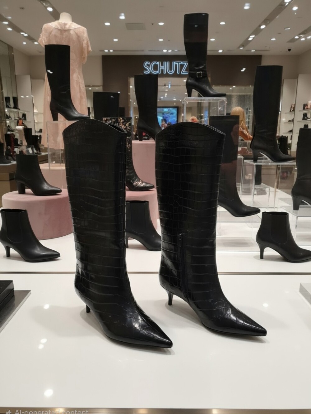 Schutz Maryana Black High Boots Women's Sz 10 Boots New $278